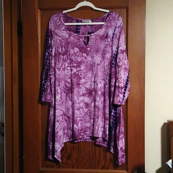 Women's plus size tye dye 3/4 sleeve Avenue top NWT - Picture 5 of 6